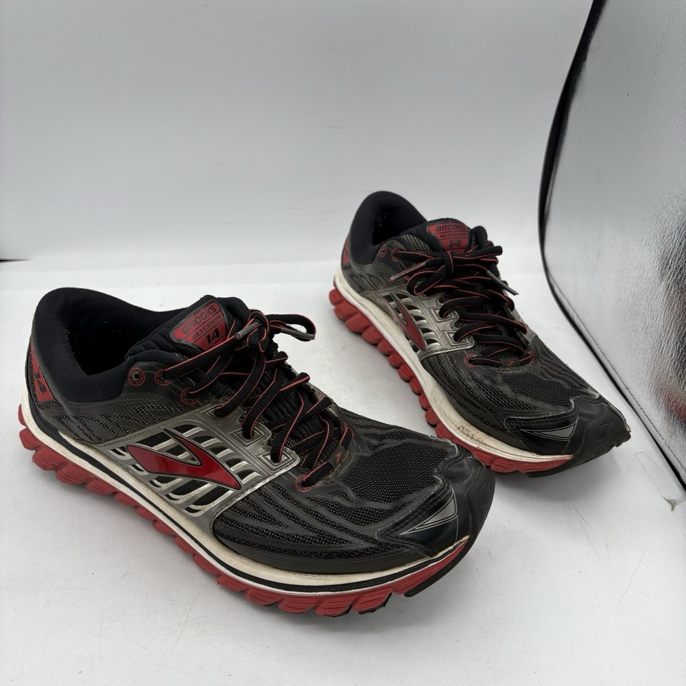 Brooks Shoes Mens Size 9.5 D Glycerin 14 Run Black Red Silver 1102361D082